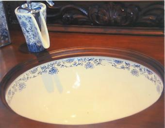 custom hand-painted sink