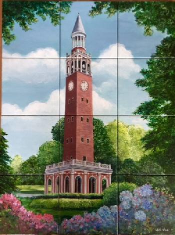 UNC Bell Tower Custom Tile Mural