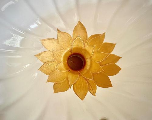 Gold, Lotus Design, Custom hand-painted