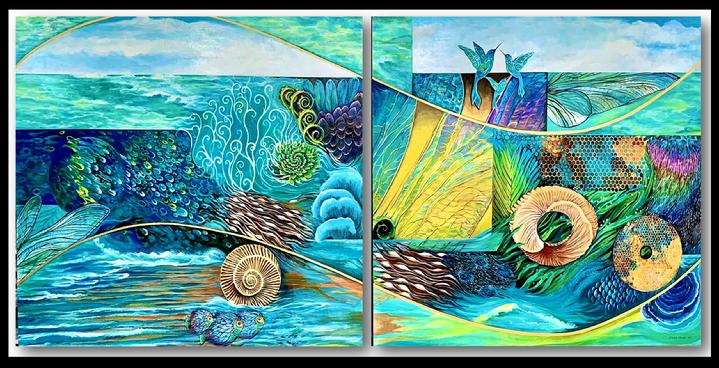 Commissioned artwork for healthcare setting. Acrylic on archival artboard